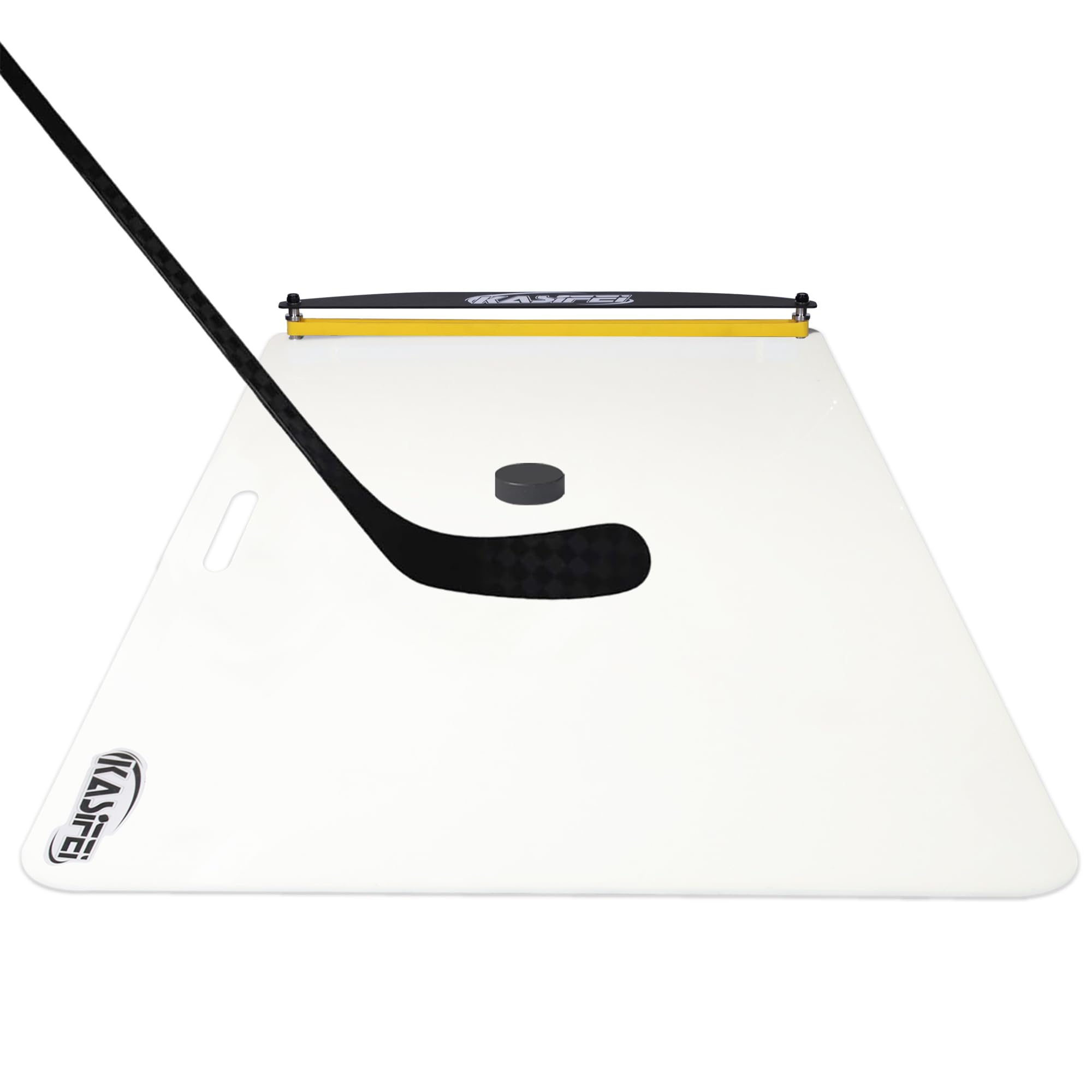 kasifei Almohadilla de tiro de hockey con rebotador, 48 x 24 pulgadas, equipo de entrenamiento profesional de hockey para disparar, hielo sintético para pasar y manejar palos