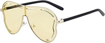 Frame Oversized Sunglasses Women Luxury Trendy One-piece Shield Eyewear Stylish Shades for Ladies