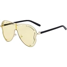 Frame Oversized Sunglasses Women Luxury Trendy One-piece Shield Eyewear Stylish Shades for Ladies