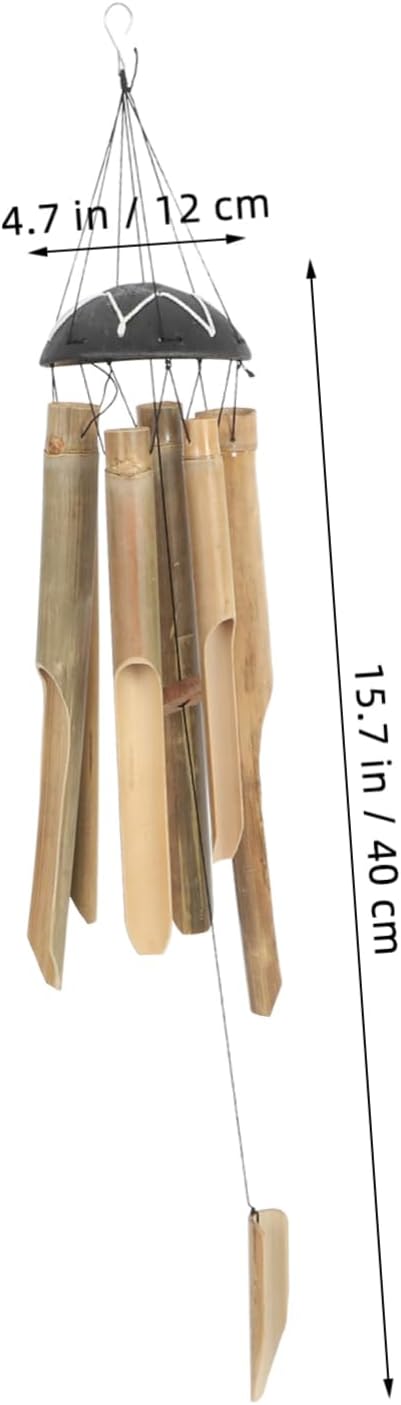 Bamboo Wind Chimes for Unique Patio Decor, Xmas image 2