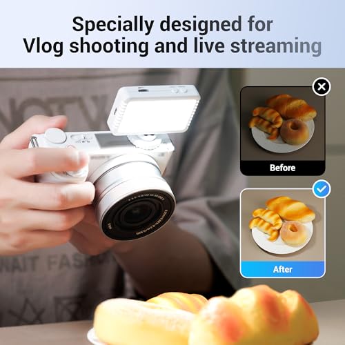 Image of Kiwifotos Mini LED Video Light for Sony ZV-E10 II ZVE10 ZV-1F ZV1F ZV-1 ZV1 | for Canon PowerShot V1 EOS R50V & More Cameras, Flash Attachment Accessories for Vlog Shooting Record, Portable Rechargeable