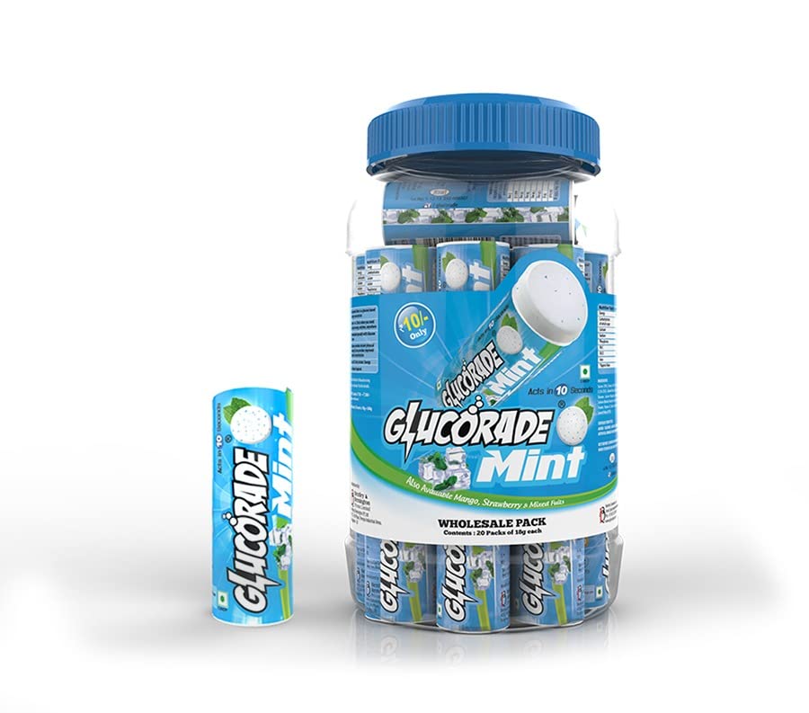 Glucorade® Shots Glucose Energy Tablets Ice Mint Flavour (Pack of 20 tubes) (B0C4DSJQFM) Amazon Price History, Amazon Price Tracker