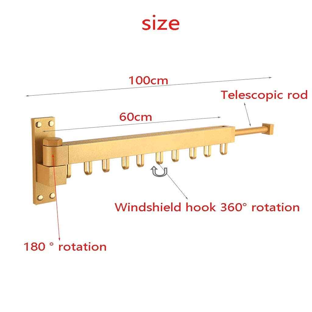 Étendoir à linge extensible pliable à fixation murale rotative pour salle de bain - Pour intérieur et balcon - Gain de place