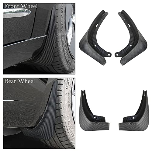 Image of Mud Flaps for Tesla Model 3 2016-2023 Splash Guards ABS Matte Carbon Fiber Front Rear Fender Protection Mudflaps No Need to Drill Holes (Set of 4,ABS Matte Carbon Fiber)