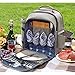 Sunflora Picnic Backpack for 4 Person with Blanket Picnic Basket Set for 2 with Insulated Cooler Wine Pouch for Family Couples (Brush Beige)