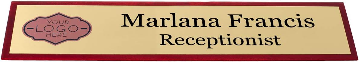 Rosewood Desk Wedge Name Plate (Gold, 10x2")
