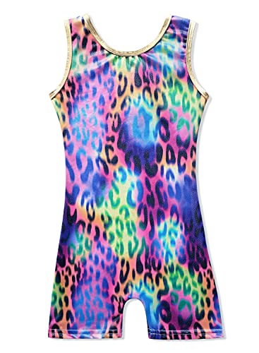 HOZIY Girls Gymnastics Leotards for Kids Tumbling Outfits Biketard Sparkle Adorable Pattern