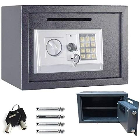 Lucn Digital Steel Safe Box with Override Keys Cover