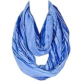 daguanjing Lightweight Scarfs for Women Infinity Blue Striped Print