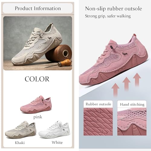 Women's Breathable Mesh Platform Sneakers Fashion Lace-Up Running Shoes Comfortable Non-Slip Soft Sole Slip-On Casual Walking Shoes2