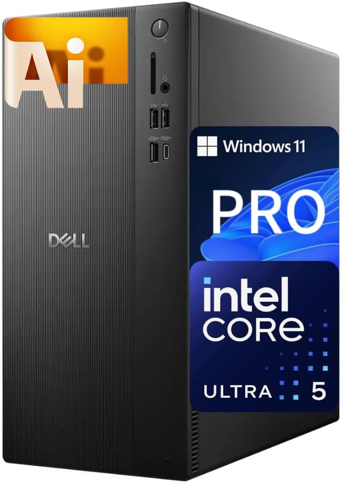 Dell Secure & Productive Business Tower Desktop, Intel 10-Core Ultra 5 225, 16GB DDR5 RAM, 2TB Storage(1TB SSD & 1TB External), HDMI, DP, Wi-Fi 6, RJ45, USB-C, Headset Jack, Windows 11