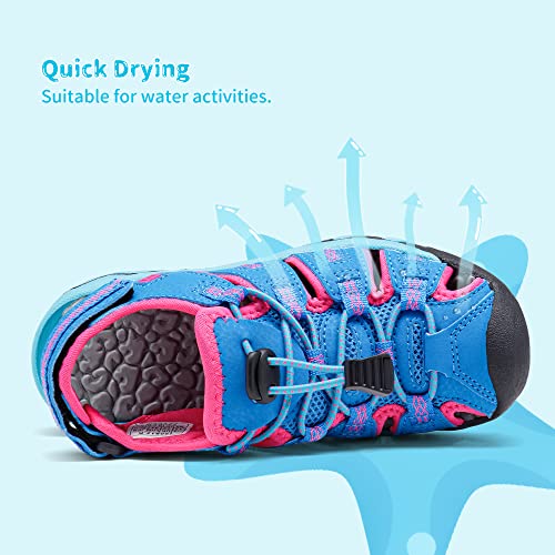 Image of DREAM PAIRS Boys Girls Summer Outdoor Athletic Sport Sandals Walking Water Hiking Hook and Loop Adjustable Multicolor for Toddler /Little /Big Kids