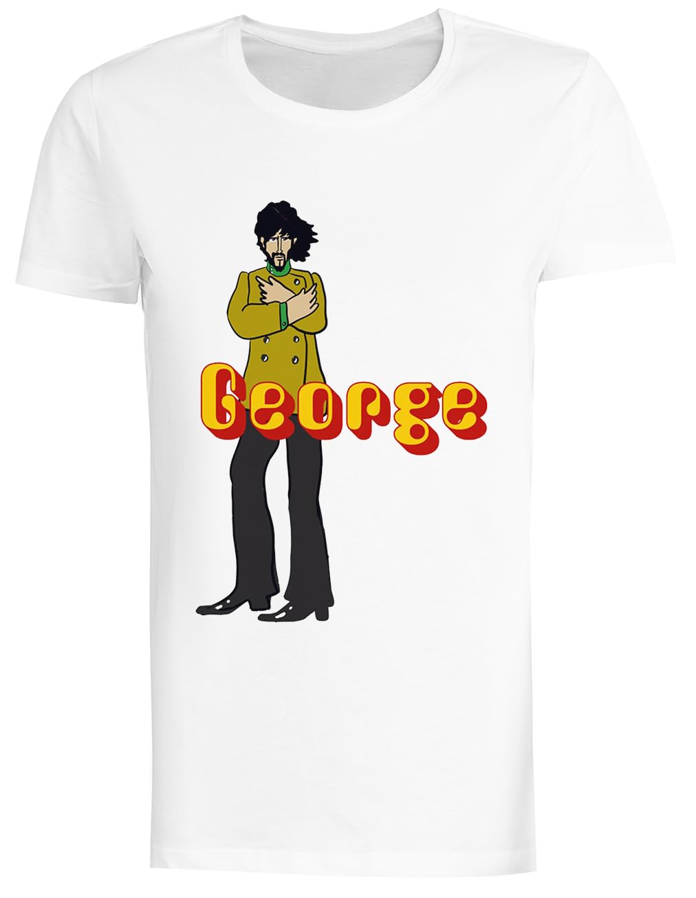 sous-Marin Jaune Harrison T-Shirt Blanc Femme T-Shirt À Manches Courtes Femme Female White Tee Women Short Sleeve T-Shirt — B0H5K26KJB - Les Beatles, Paul McCartney, John Lennon, RIngo Starr, George Harrison sous-Marin Jaune Harrison T-Shirt Blanc Femme T-Shirt À Manches Courtes Femme Female White Tee Women Short Sleeve T-Shirt — B0H5K26KJB