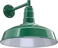 Vista 55 de Steel Lighting Co. Gardena - Luz de granero Montaje en pared al aire libre Cúpula de 16 pulgadas Cuello de cisne de 23 pulgadas Luz