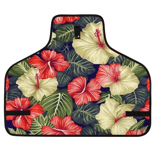 Delantal para trabajo con fondo de hojas de hibisco