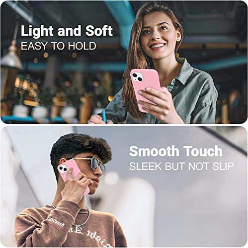 Image of DIZORO Compatible with iPhone 13 Case, Liquid Silicone Case, Full Body Protective Cover, Shockproof, Slim Phone Case, Anti-Scratch Soft Microfiber Lining, (6.1 inch Baby Pink)