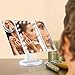 Magicfly Vanity Mirror Lighted Makeup Mirror 10X 3X 2X 1X Magnifying Mirror with 21 LED Lights, Trifold Mirror with Touch Screen, Adjustable Brightness & Stand, Dual Power Supply Mode, White