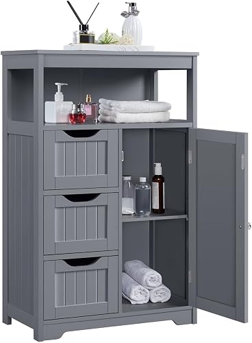 Meuble de Salle de Bain avec Tiroir et Etagère Réglabl Yaheetech