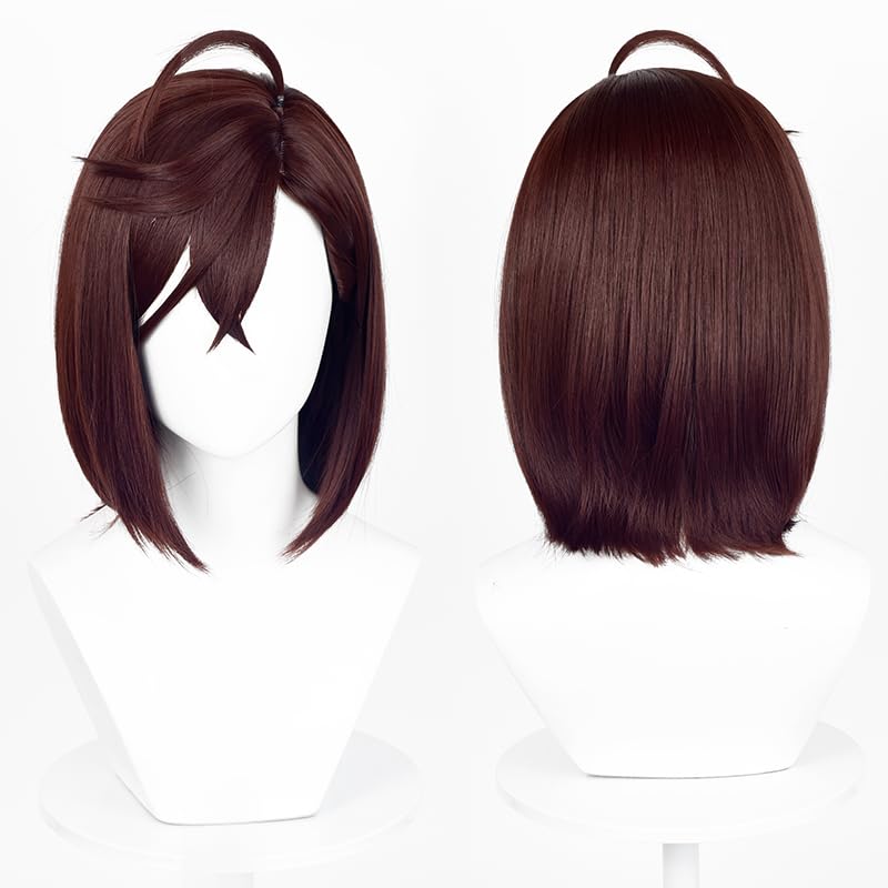 Probeauty Brown Straight Wig for Momo Ayase Cosplay, Shoulder-Length Wig with Bangs for Anime Costume Party - Image 2