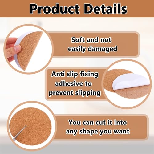 Image of 20 Pcs Coaster Set, Coasters, Cork Sheet, Round Absorbent Heat Resistant Non-Slip DIY Coasters for Home Decor and Craft Projects