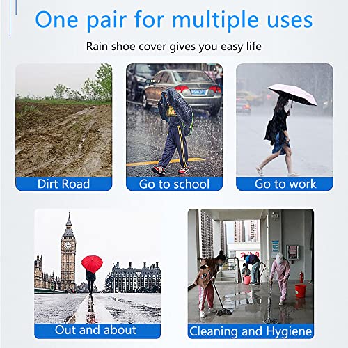 Soogree Waterproof Rain Shoe Covers Men Reusable Foldable Rain Snow Boot Shoe Covers With Reflector Non Slip Shoe Protector For Raining Day,Cycling,Gardening,Fishing,Hiking, Farming (Black, Large) #TOP7