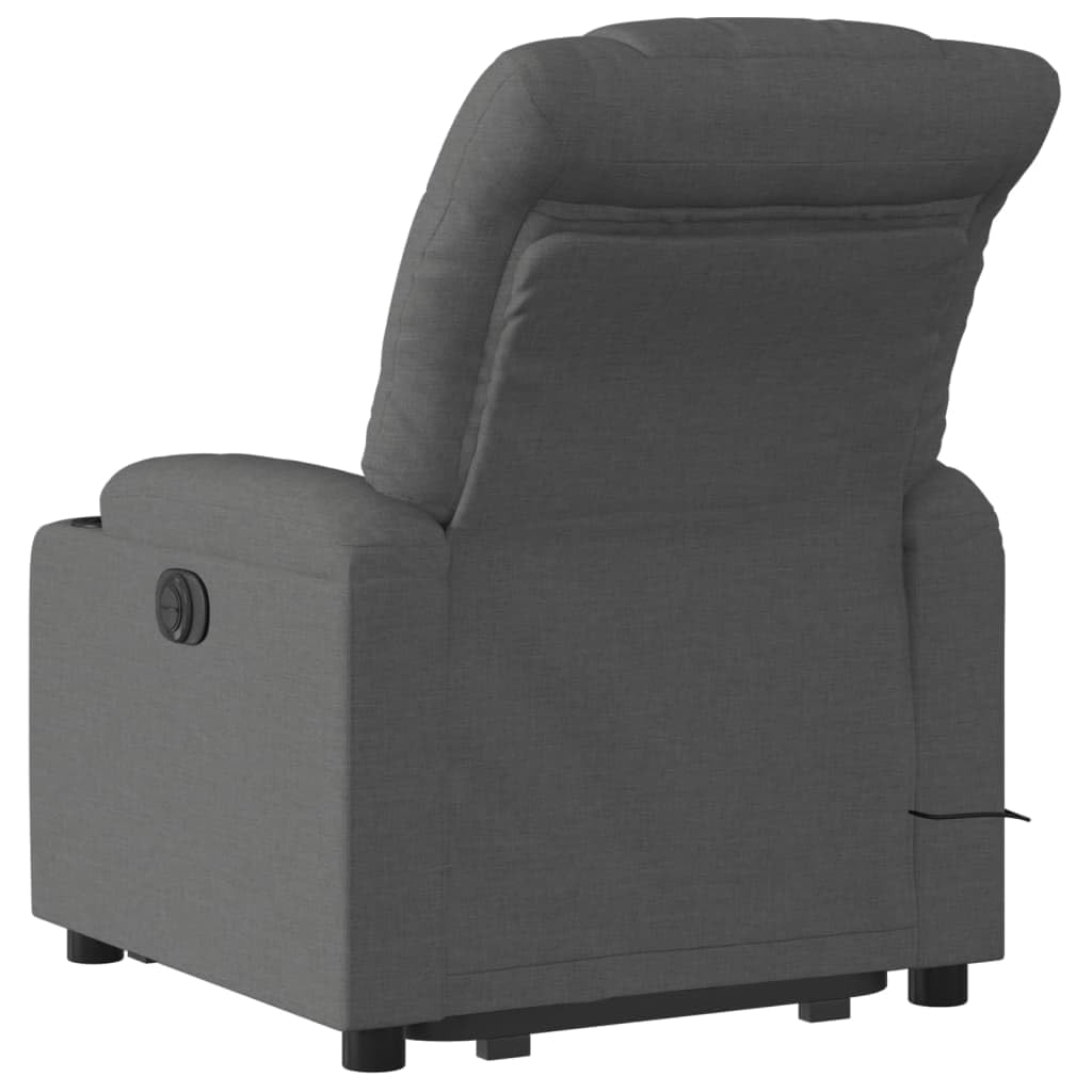 Sedia da massaggio reclinabile in piedi in tessuto grigio scuro poltrona reclinabile ascensore elettrico per maggiore comfort e facilità d'uso