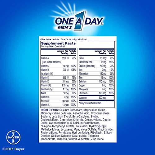 One A Day Men, Homen 50+ (300 Tabs) Multivitaminico Bayer