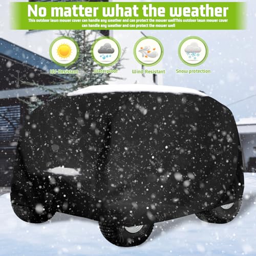 Riding Lawn Mower Cover, Waterproof Tractor Cover Fits Decks up to 54\",Heavy Duty 420D Polyester Oxford, Durable, UV, Water Resistant Covers for Your Rider Garden Tractor 72\"L x 54\"W x 46\"H - Thumbnail 3