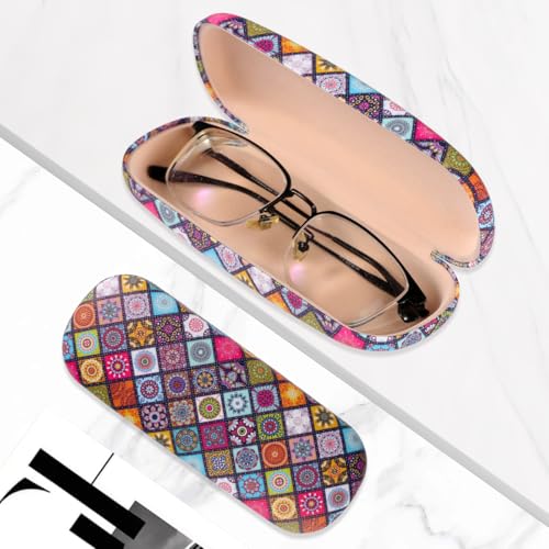 Image of PERFECTSIGHT Hard Shell Eyeglasses Case, PU Leather Protective Glasses Case, Cute Eyeglass Case for Women Men Girls