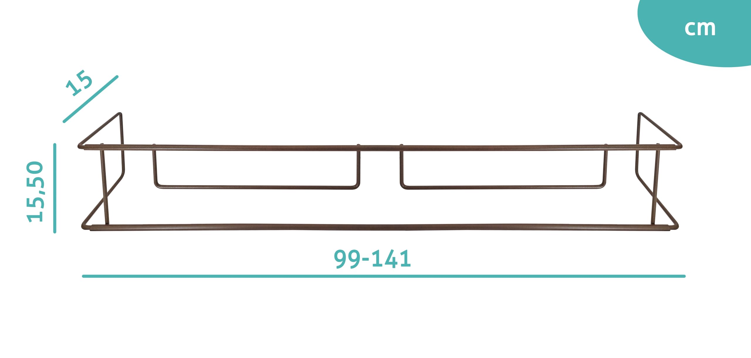 Balconcillo para Macetas, Portamacetas Ventana, Protector de macetas Ventana, Extensible 101-141 cm, Acero Lacado, Marrón Forja | Incluye Tornillería
