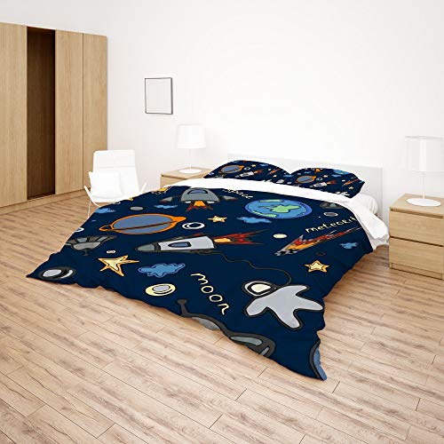 Parure de lit Cosmos Doodle anti-plis pour supprimer le repassage du linge Long Twin - 5