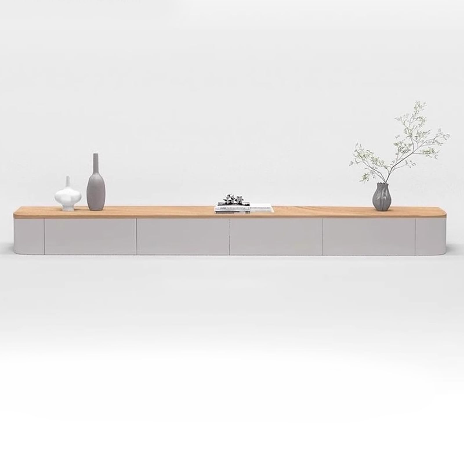 Genérico Moderno Soporte de TV Flotante de Madera Maciza - Centro de Entretenimiento de Pared, diseño Minimalista para Sala de Estar, Mueble de TV suspendido (Blanco, 180 cm/70,9 Pulgadas)