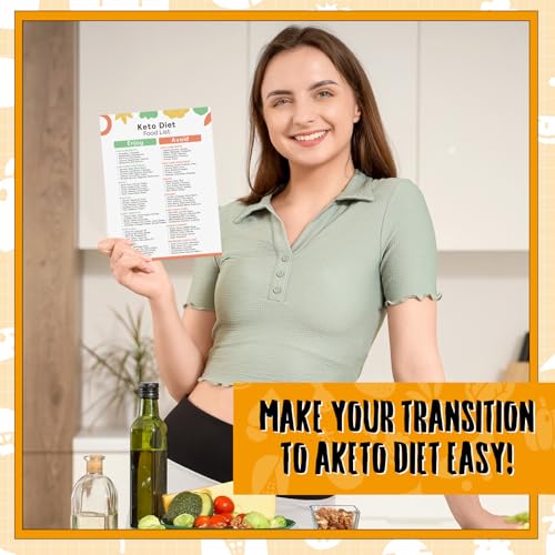 Image of Sinload 12 Pcs Keto Meal Plan Chart Poster Ketogenic Diet Food List Keto Grocery List Nutrition Guide Poster for Wall