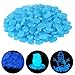 Ulikey 200 Pezzi Pietre Luminosi, Ciottoli Fluorescenti Incandescente Ciottoli incandescenza Pietre Rocce Colorate Decorazione per Giardino Percorso Cortile Acquario Serbatoio di Pesce (Blu)