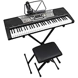 Beginner Keyboard Piano – 61 full-size box-style keys make this an excellent starter keyboard for children and adults learning piano Portable Keyboard with Wide Sound Range – 255 instrument voices, 255 rhythms and 24 demo songs for creative practice ...