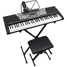 Beginner Keyboard Piano – 61 full-size box-style keys make this an excellent starter keyboard for children and adults learning piano Portable Keyboard with Wide Sound Range – 255 instrument voices, 255 rhythms and 24 demo songs for creative practice ...