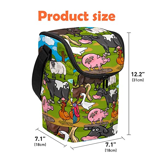 Lonchera ligera y reutilizable con estampado original de animales de granja 5