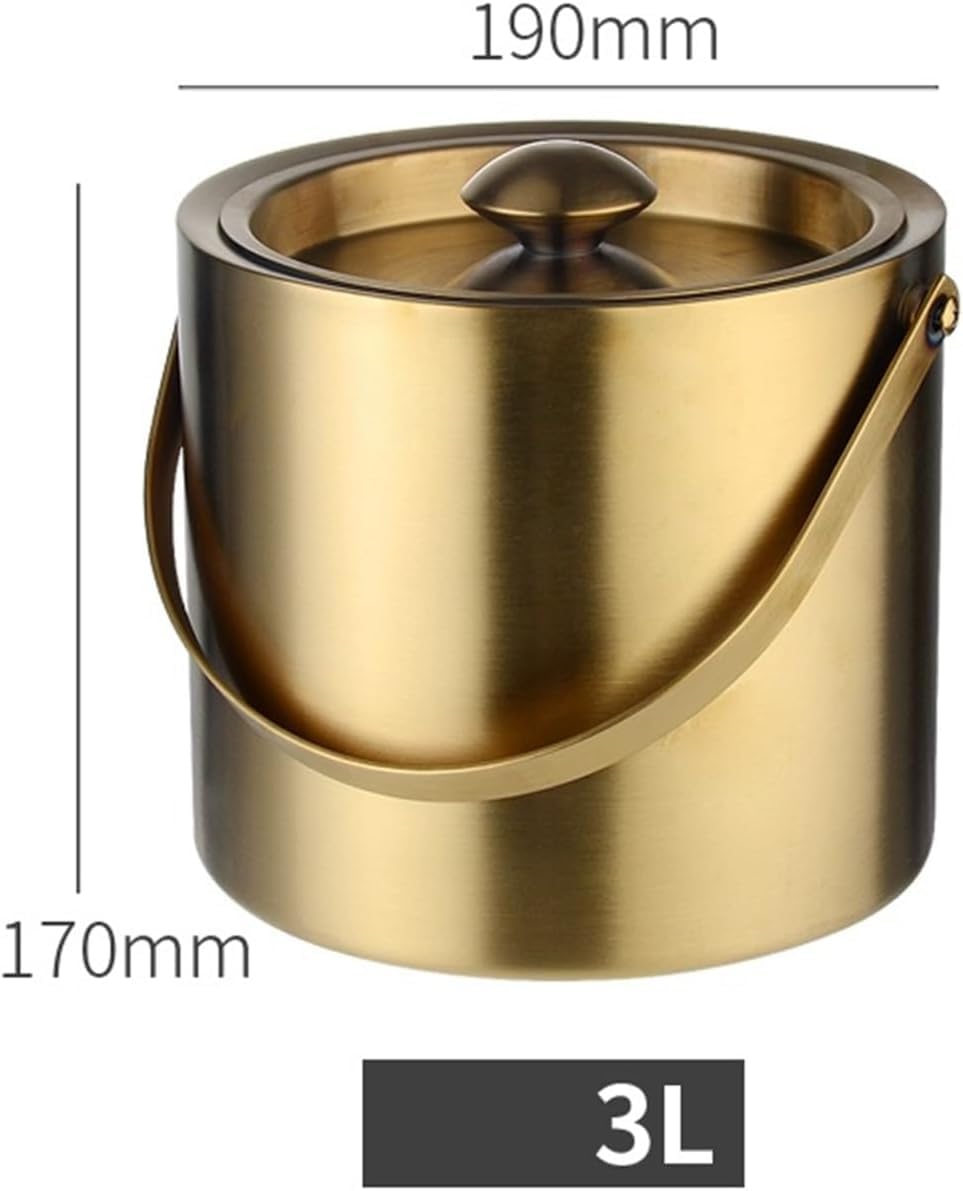 Cubo de hielo aislado, enfriador de bebidas de doble capa para bar en casa, perfecto para servir champán y cerveza, ideal para fiestas y reuniones