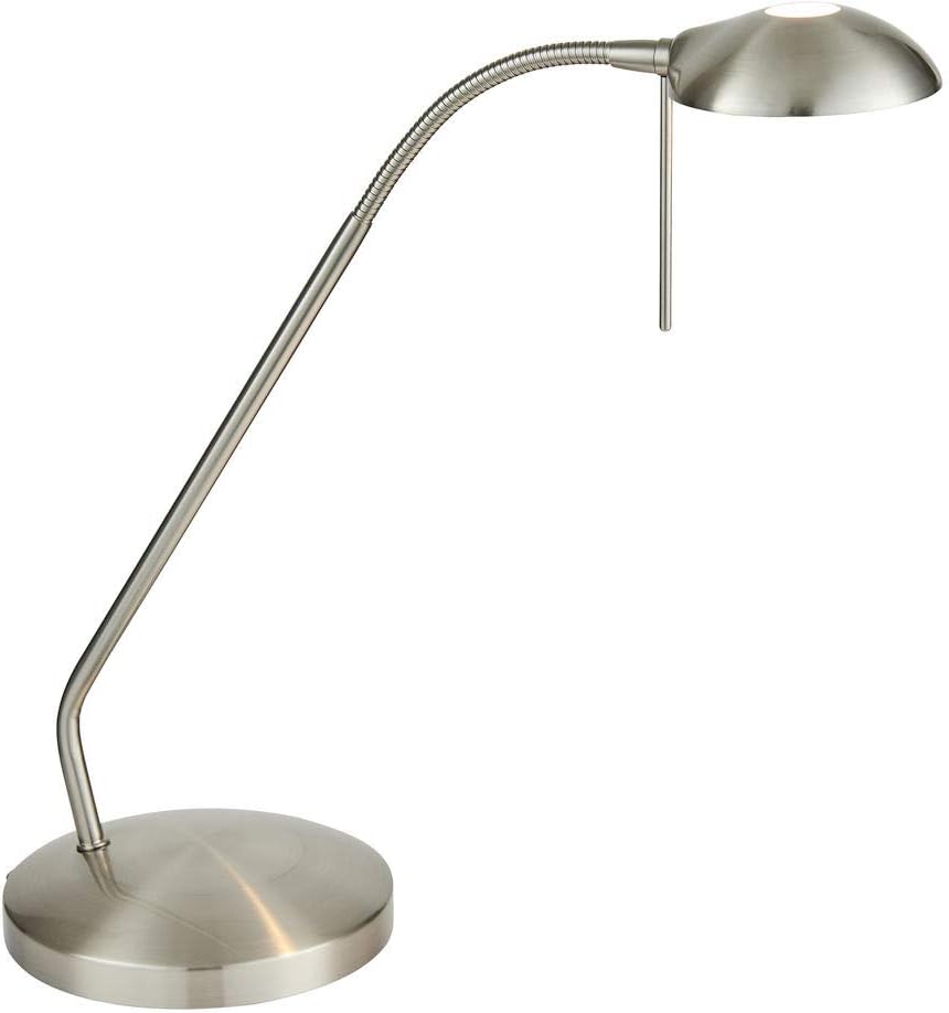 National Lighting Beckett Modern Brushed Chrome Touch Dimmer Bedside