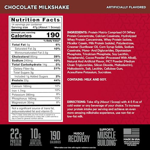 Image of BSN SYNTHA-6 Premium Protein Powder with 6g of Fiber, Whey Isolate, Micellar Casein, Milk Protein Isolate, 5g of Fat, Chocolate Milkshake, 14 Servings, 1.45 Pound (Packaging May Vary)