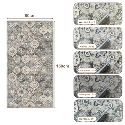 WTHYGB Teppich Läufer Flur, Küchenläufer 80x150cm rutschfest Waschbar – Ansicht 2