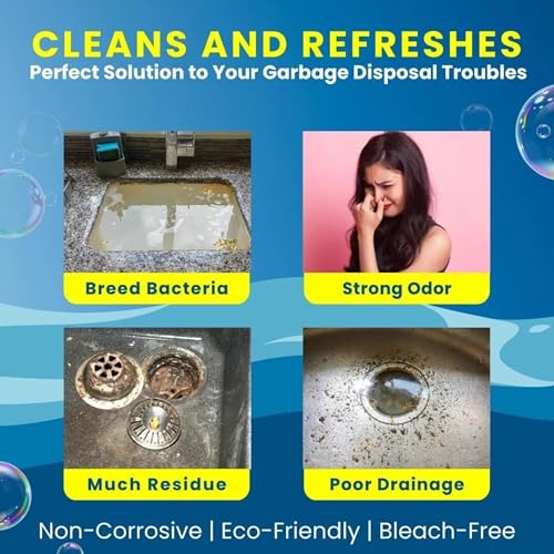 Image of VONT Yellow Bubble Tablets for Deep Cleaning | Multi-Use Foaming Tablets for Kitchen Sink, Drain, Pipes & Disposal | Helps Remove Residue & Refreshes with Active Foam | 24 Pack