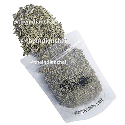 Image of The Indian Chai - Organic Peppermint Tea 50g in Zipper Bag | Caffeine-Free Herbal Aromatic Mint Infusion | Refreshing Mint Burst for Night Time Relaxation