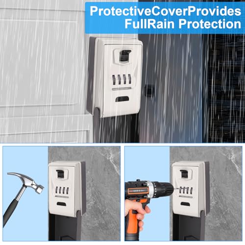 Schlüsseltresor mit Zahlencode, Schlüsselsafe mit 4 Stelligem Beleuchteten, Zinklegierung Schlüsseltresor mit Beleuchteten Wasserdicht Wandmontage Schlüsselbox, Groß tresor feuerfest wasserdicht