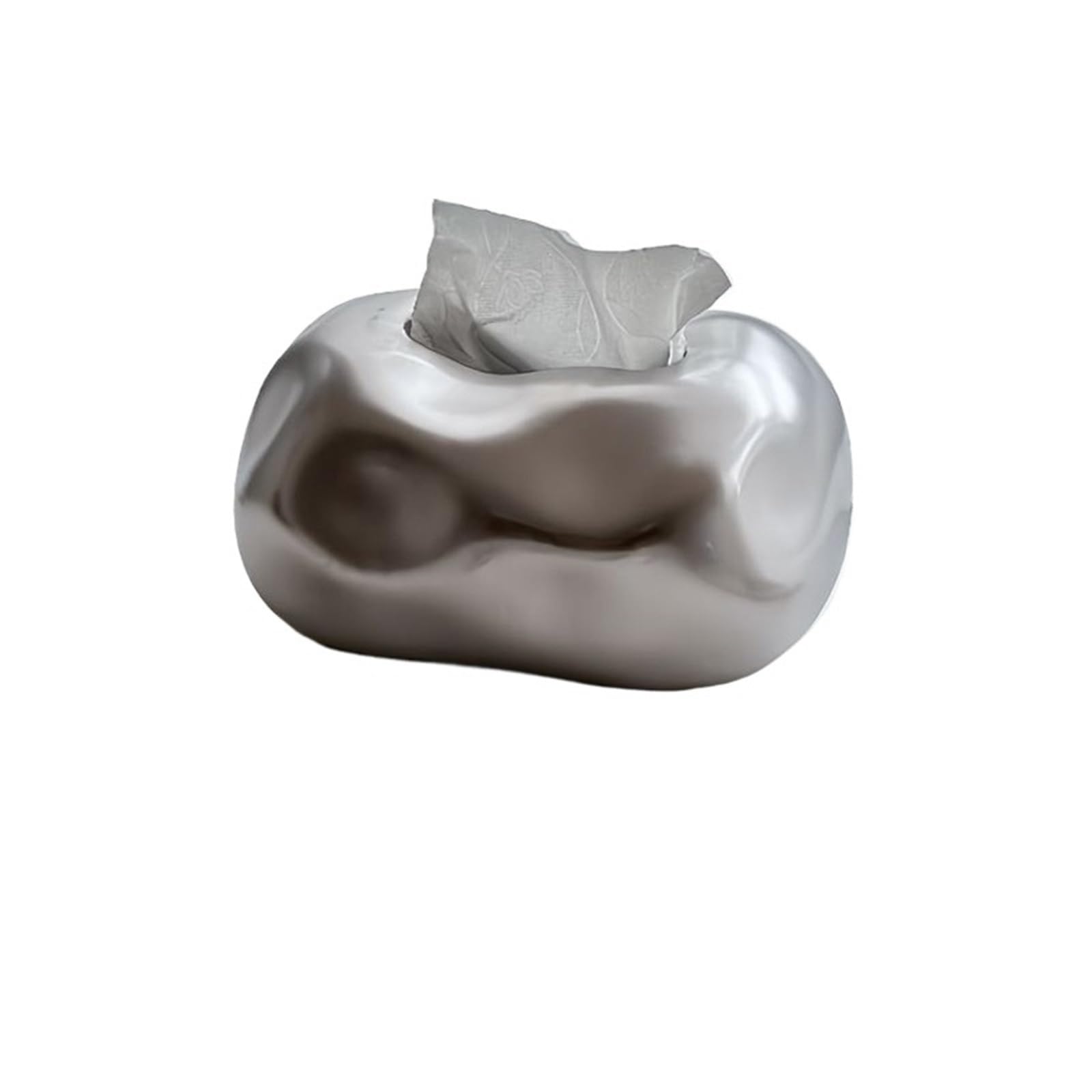 Tissue Case Creative Ceramic Tissue Box Cover Home Hotel Decoration Ornaments Napkin Facial Dispenser Tissue Dispenser(Silver)