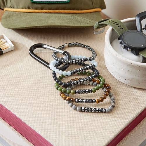 Dad Bracelet, The Original Word Bracelet, Made with Jasper Stones and Plated Brass Hardware, Handcrafted Design & Positive Message, Size L/XL4