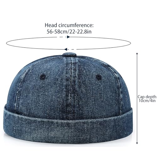 Image of Glamorstar Brimless Dome Hats for Women Men Sailor Beanie Cap Vintage Docker Hat