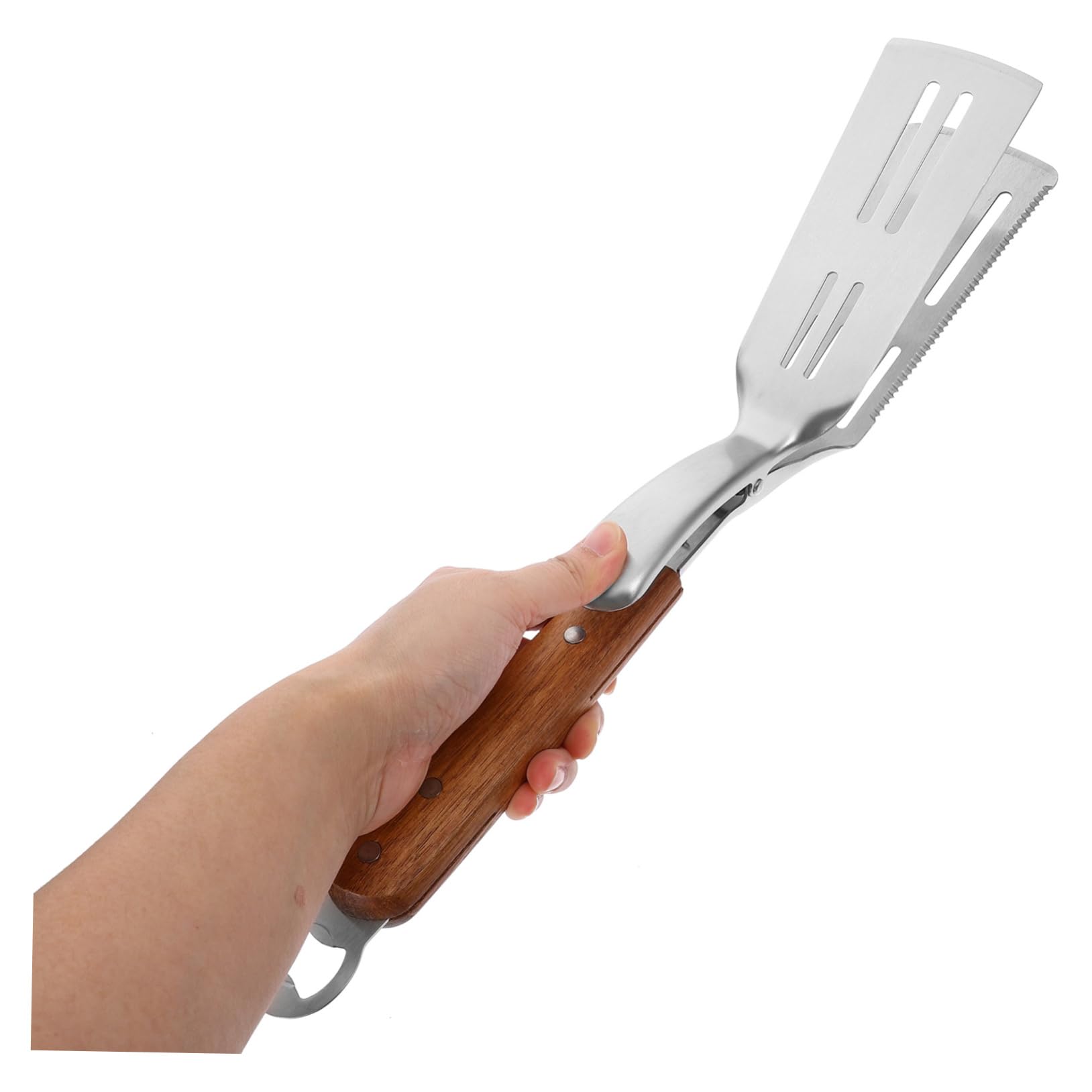 Ciieeo Lot De 3 Pinces À Aliments En Acier Inoxydable Avec Manche En Bois Pour Plats Et Assiettes Pour Aliments Chauds - Outil Anti-brûlure