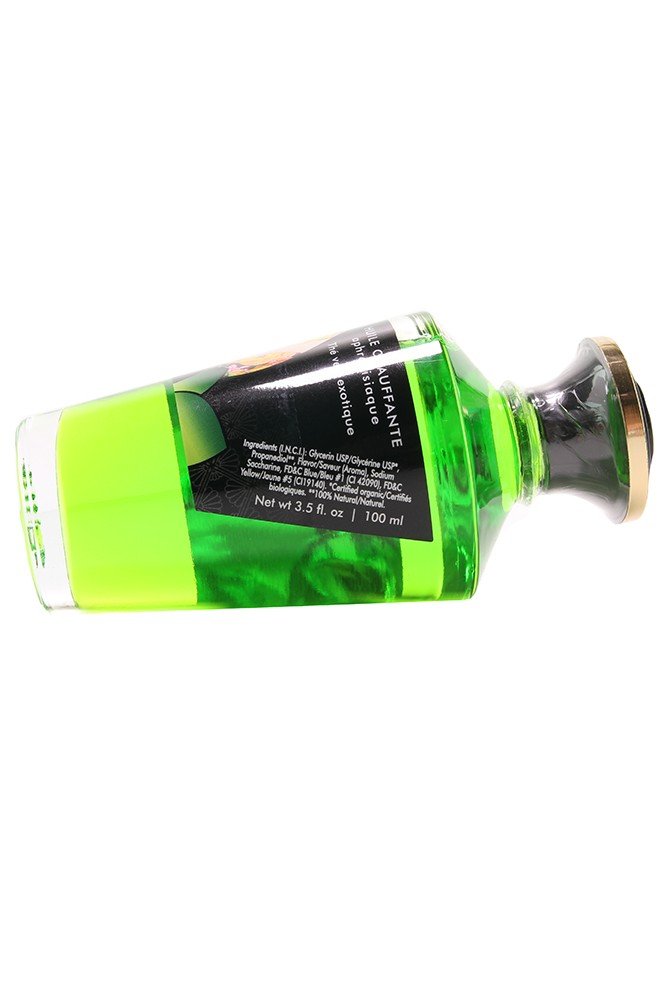 Shunga Huile de Massage Thé Vert Chauffante Comestible Bio, Vert, 100 ml, 1 Unité