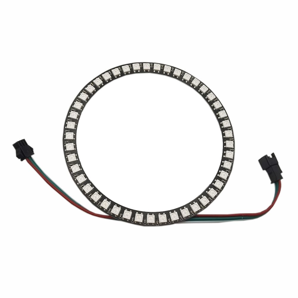 Vrabocry WS2812B 35 LEDs Pixel Ring Black PCB Addressable LED Modules WS2812 IC RGB Full Colour Round LED Circle DC 5V (Indoor, 45 LEDs, Black PCB) — image 1